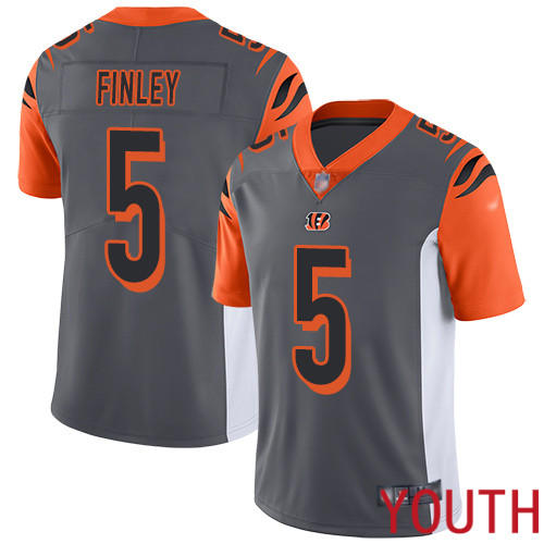 Cincinnati Bengals Limited Silver Youth Ryan Finley Jersey NFL Footballl #5 Inverted Legend